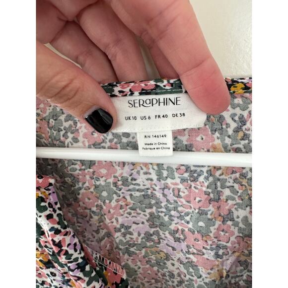 Seraphine Multi Color Floral Maternity To Breastfeeding Dress 6 - Picture 6 of 6